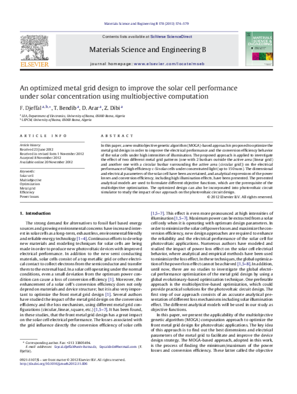 (PDF) An optimized metal grid design to improve the solar cell ...