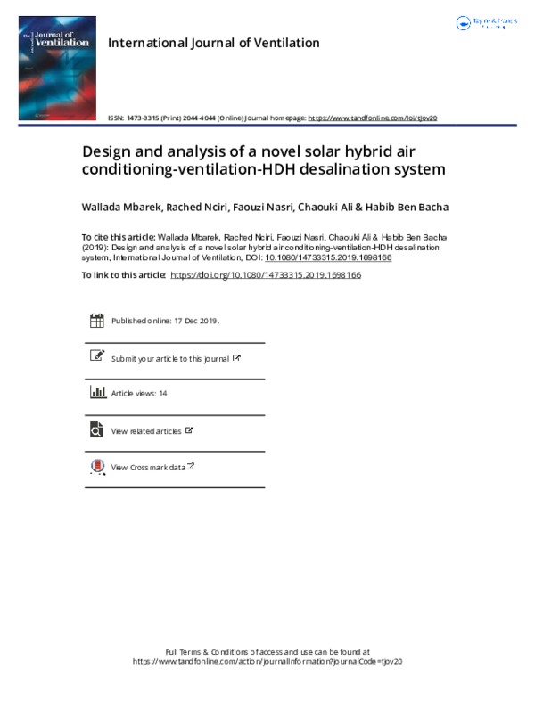 (PDF) Design and analysis of a novel solar hybrid air conditioning ...