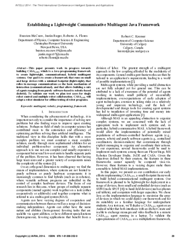 (PDF) Establishing a Lightweight Communicative Multiagent Java Framework
