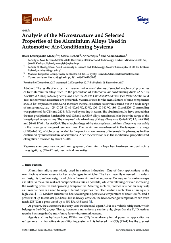 (PDF) Analysis of the Microstructure and Selected Properties of the ...