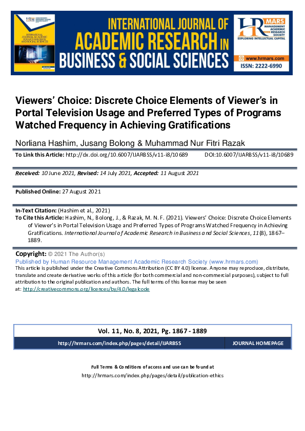 (PDF) Viewer Choices and Gratifications in Portal TV
