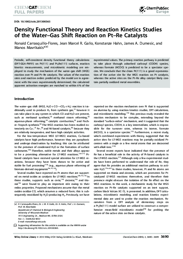 (PDF) Density Functional Theory and Reaction Kinetics Studies of the ...