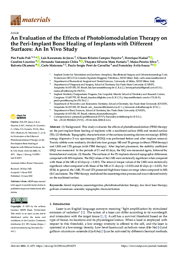 (PDF) An Evaluation of the Effects of Photobiomodulation Therapy on the ...