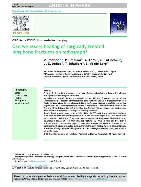 (PDF) Can we assess healing of surgically treated long bone fractures ...