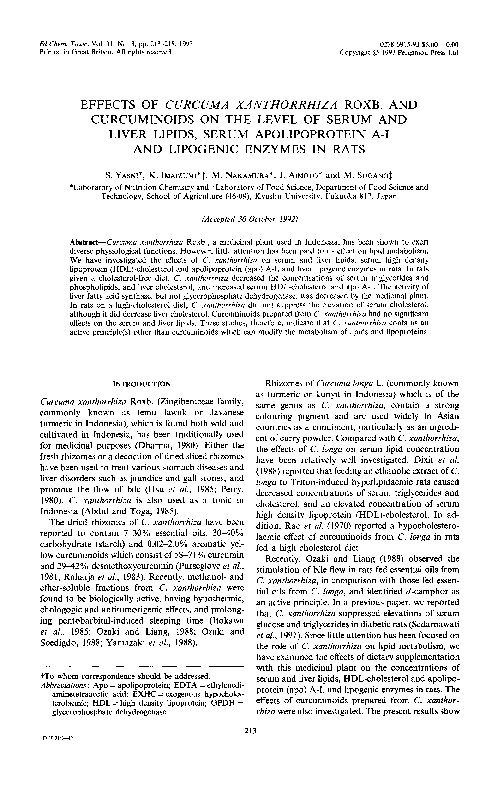 (PDF) Effects of Curcuma xanthorrhiza Roxb. and curcuminoids on the ...