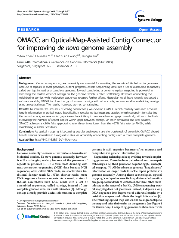 (PDF) OMACC: an Optical-Map-Assisted Contig Connector for improving de ...