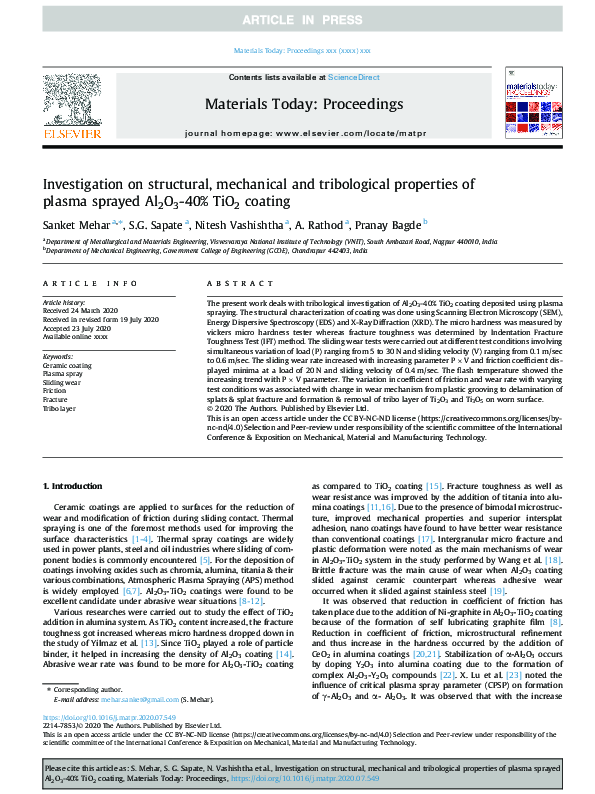 (PDF) Investigation on structural, mechanical and tribological ...