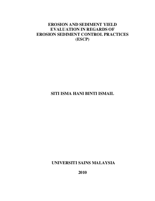 (PDF) Erosion And Sediment Yield Evaluation In Regards Of Erosion ...