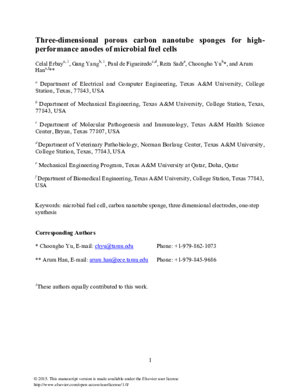 (PDF) Three-dimensional porous carbon nanotube sponges for high ...