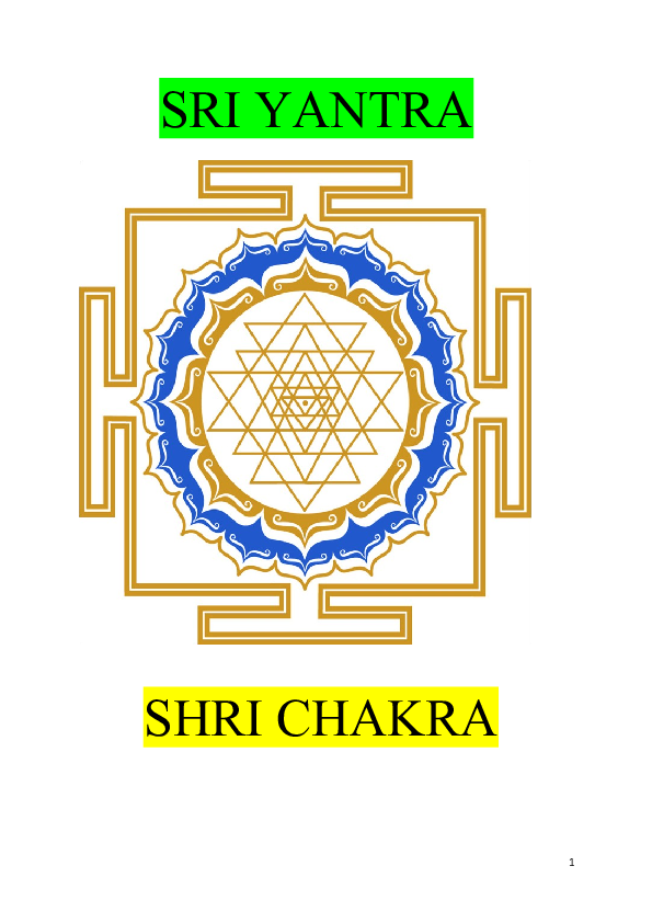 (DOC) SRI YANTRA SHRI CHAKRA