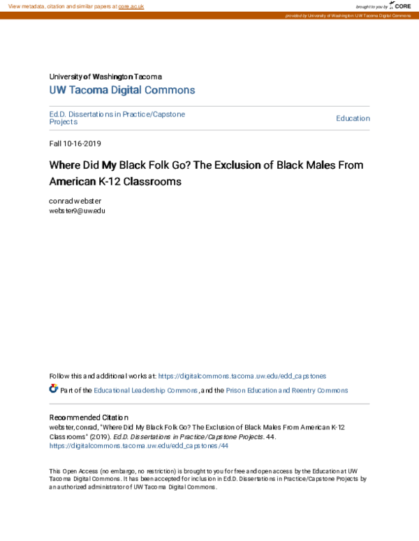 (PDF) Where Did My Black Folk Go? The Exclusion of Black Males From ...