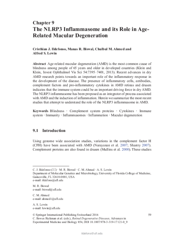 (PDF) The NLRP3 Inflammasome and its Role in Age-Related Macular ...