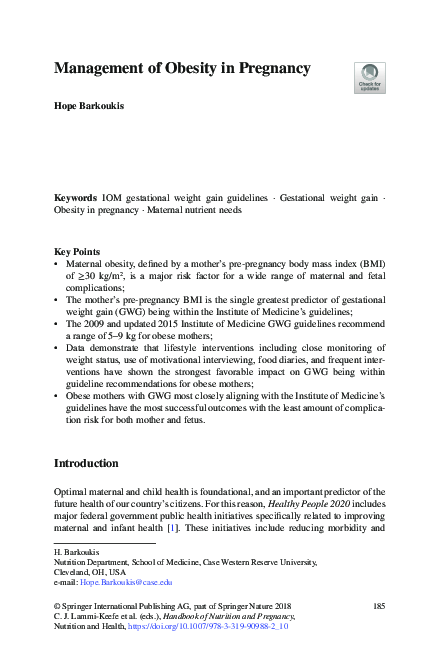 (PDF) Management of Obesity in Pregnancy