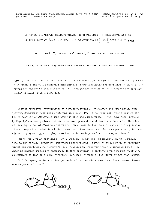 (PDF) A novel dioxetane-hydroperoxide rearrangement : photooxygenation ...