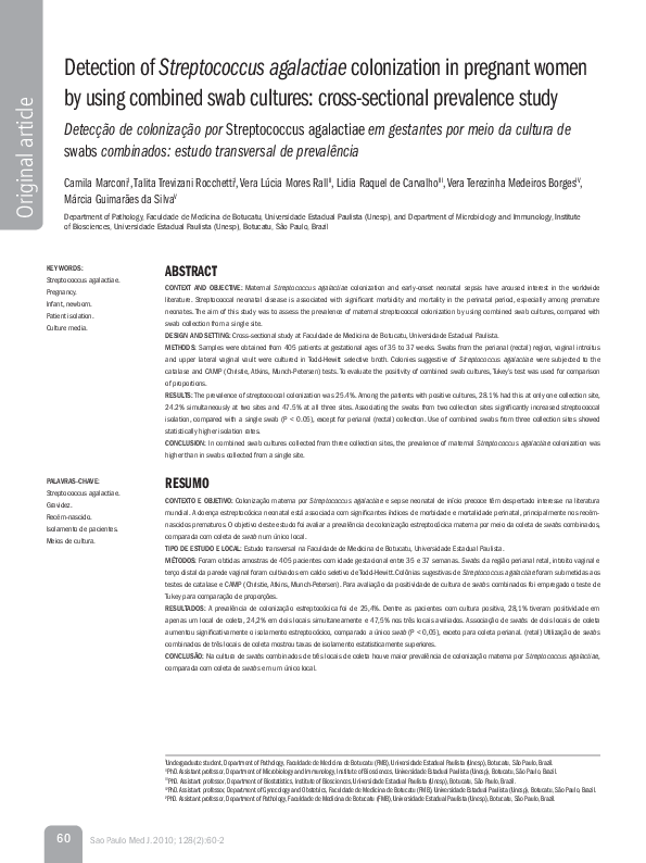 (PDF) Detection of Streptococcus agalactiae colonization in pregnant ...