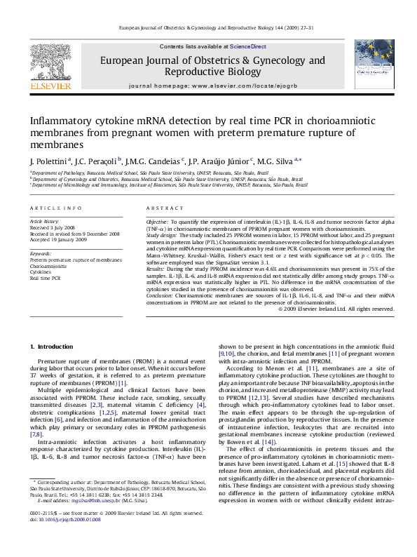 (PDF) Inflammatory cytokine mRNA detection by real time PCR in ...