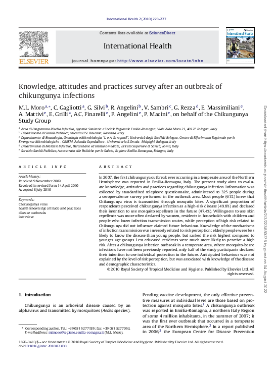 (PDF) Knowledge, attitudes and practices survey after an outbreak of ...