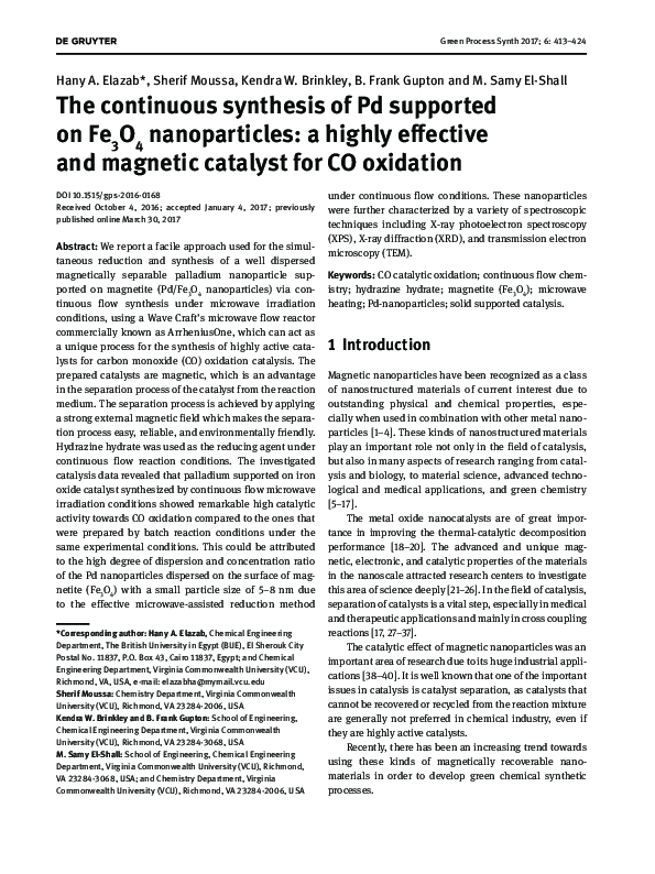 rumi A facile preparation of palladium nanoparticles supported on