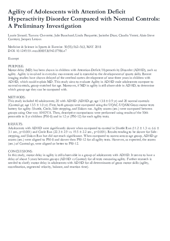 (PDF) Agility of Adolescents with Attention Deficit Hyperactivity ...