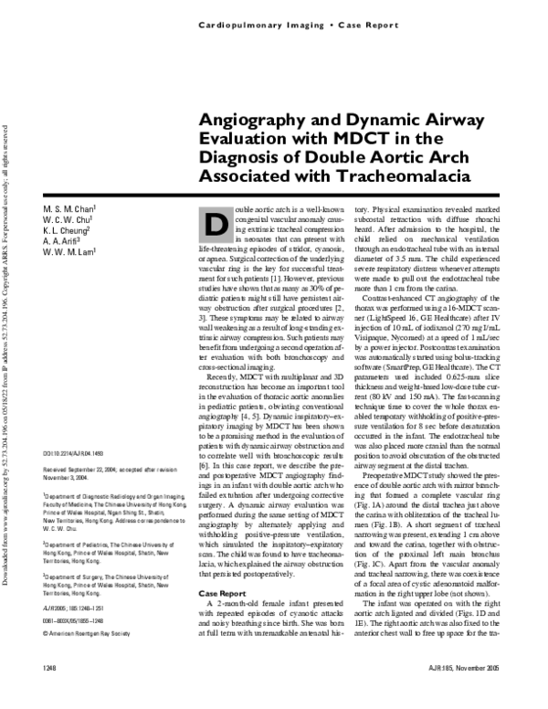 (PDF) Angiography and Dynamic Airway Evaluation with MDCT in the ...