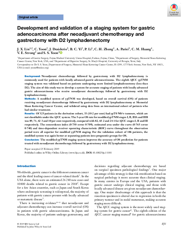 (PDF) Development and validation of a staging system for HPV-related ...