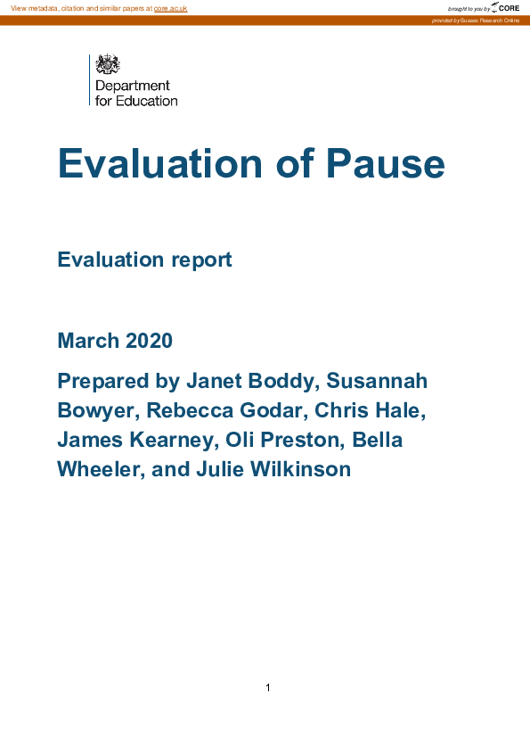 (PDF) Evaluation of pause