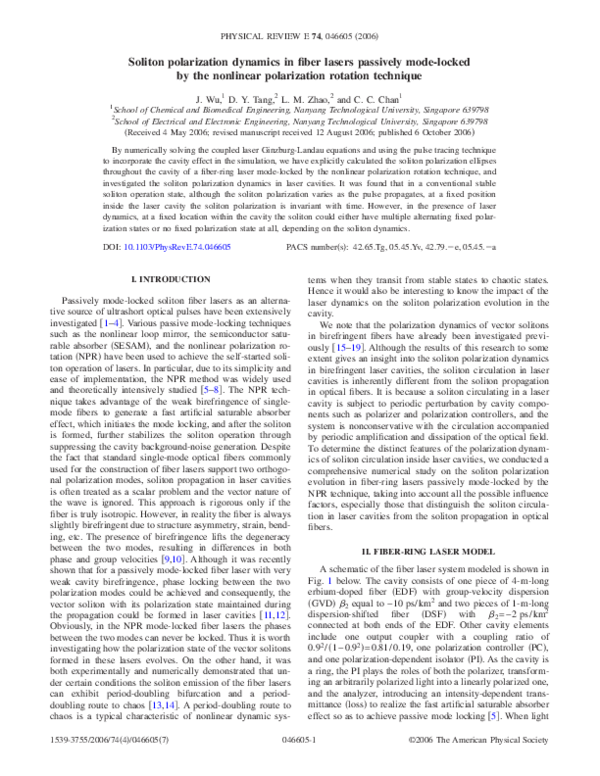 (PDF) Soliton polarization dynamics in fiber lasers passively mode ...