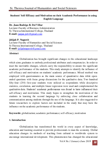 (PDF) Students' Self-Efficacy and Motivation on their Academic ...