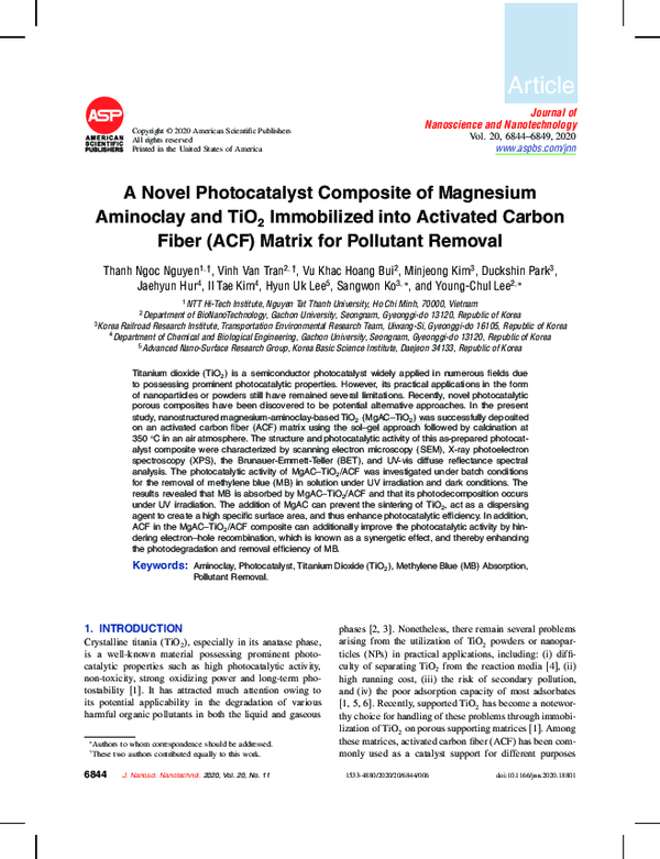(PDF) A Novel Photocatalyst Composite of Magnesium Aminoclay and TiO2 ...