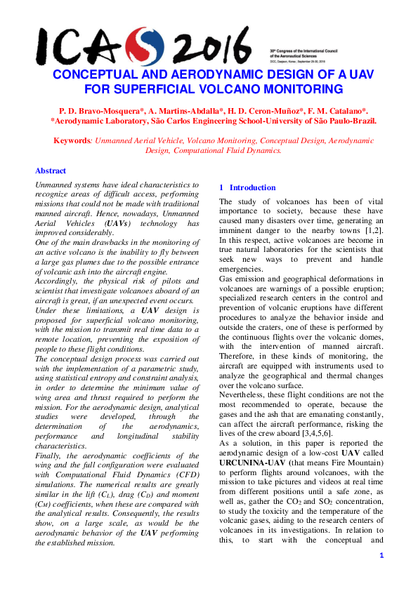 (PDF) Conceptual and Aerodynamic Design of a Uav for Superficial ...