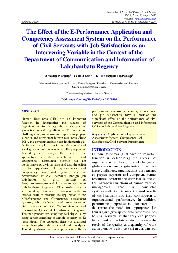 (PDF) The Effect of the E-Performance Application and Competency ...