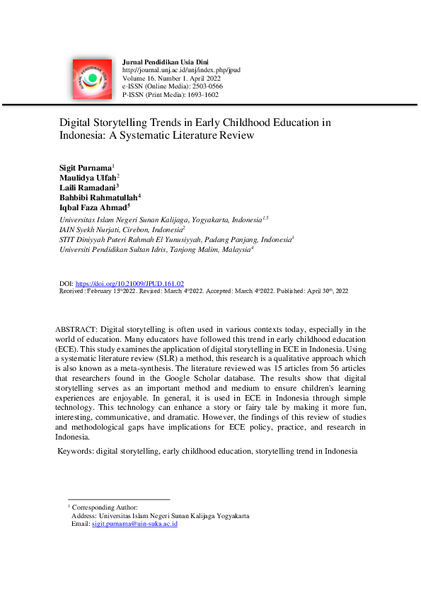 (PDF) Digital Storytelling Trends in Early Childhood Education in ...