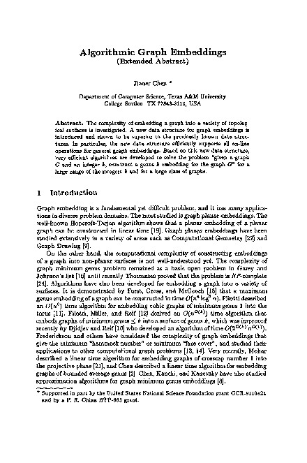 (PDF) Algorithmic graph embeddings