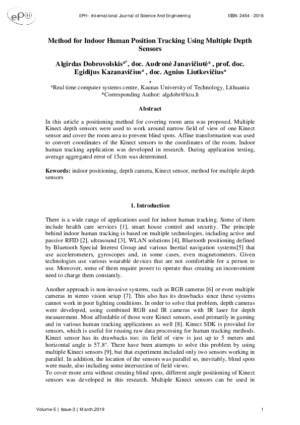 (PDF) Method for Indoor Human Position Tracking Using Multiple Depth ...