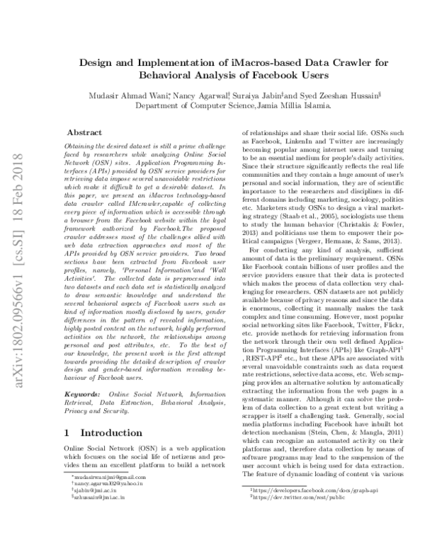 (PDF) Design and Implementation of iMacros-based Data Crawler for ...