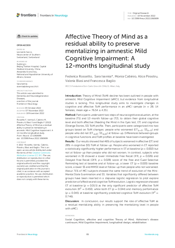 (PDF) Affective Theory of Mind as a residual ability to preserve ...