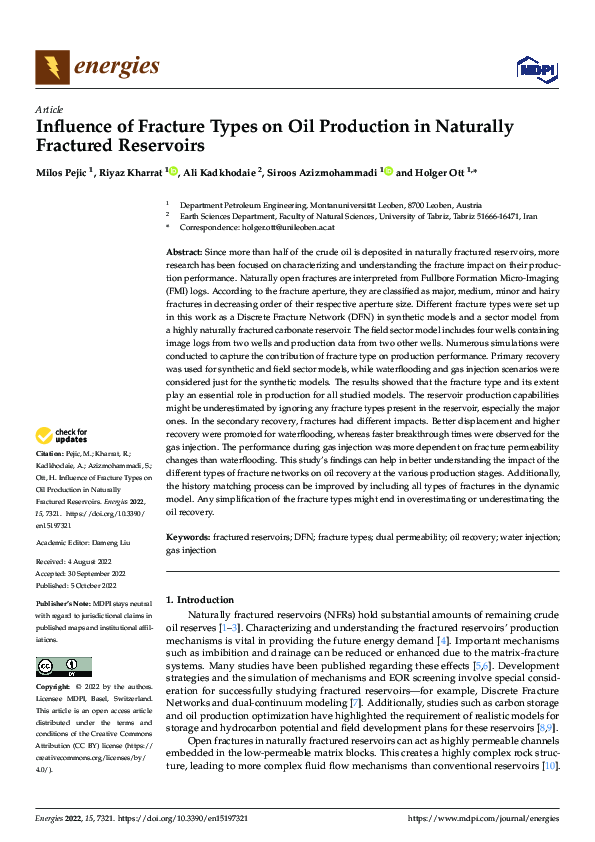 (PDF) Influence of Fracture Types on Oil Production in Naturally ...