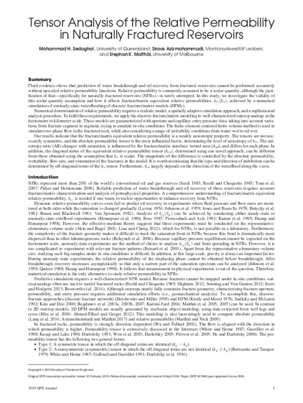 (PDF) Tensor Analysis of the Relative Permeability in Naturally ...
