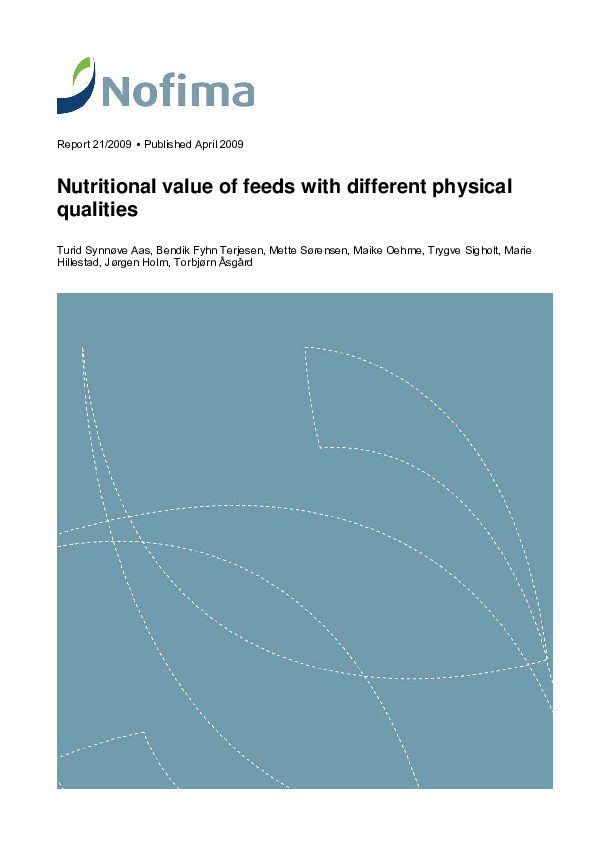 (PDF) Nutritional value of feeds with different physical qualities