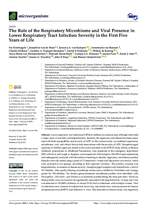 (PDF) The Role of the Respiratory Microbiome and Viral Presence in ...