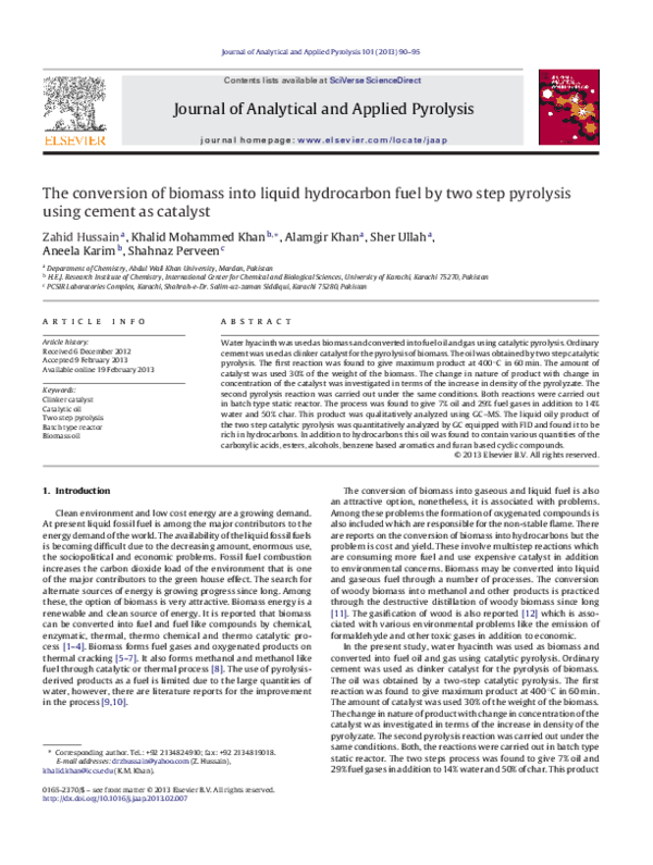 (PDF) The conversion of biomass into liquid hydrocarbon fuel by two ...
