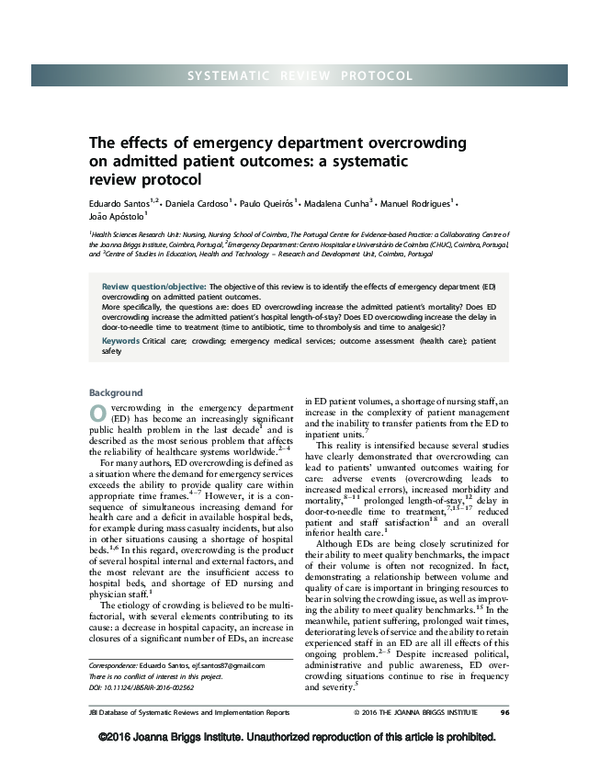 (PDF) The effects of emergency department overcrowding on admitted ...