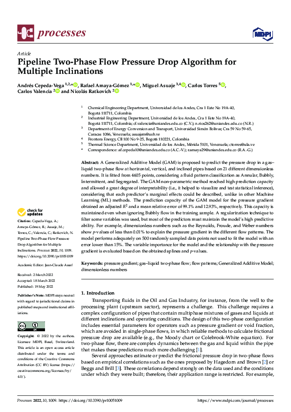 (PDF) Pipeline Two-Phase Flow Pressure Drop Algorithm for Multiple ...