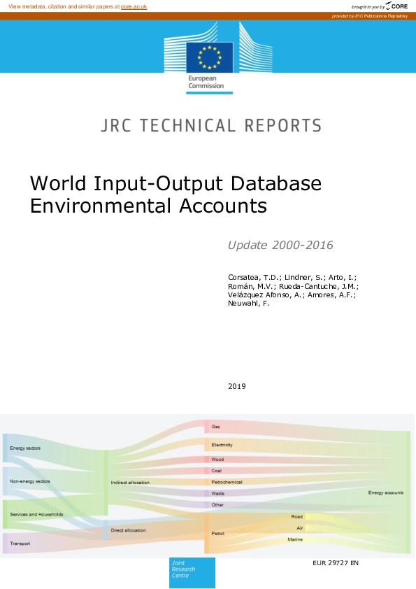 (PDF) World Input-Output Database Environmental Accounts