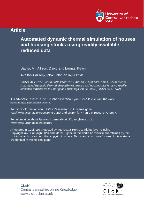 (PDF) Automated dynamic thermal simulation of houses and housing stocks ...