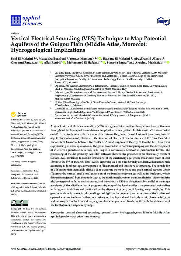 (PDF) Vertical Electrical Sounding (VES) Technique to Map Potential ...