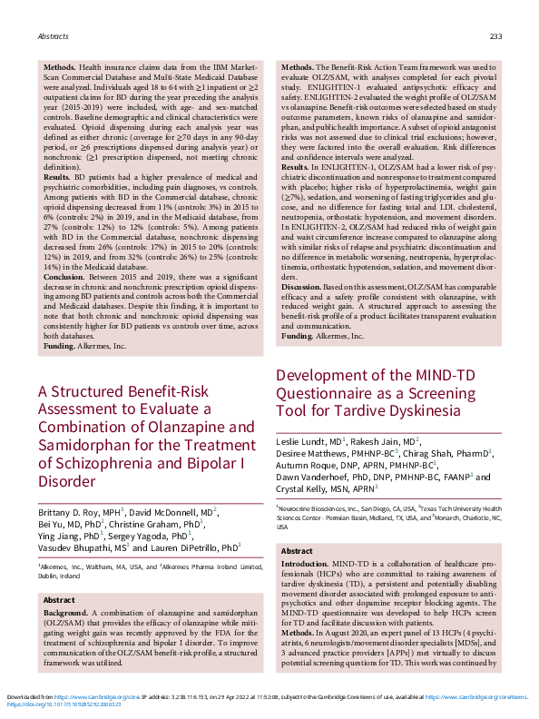 (PDF) Development of the MIND-TD Questionnaire as a Screening Tool for ...