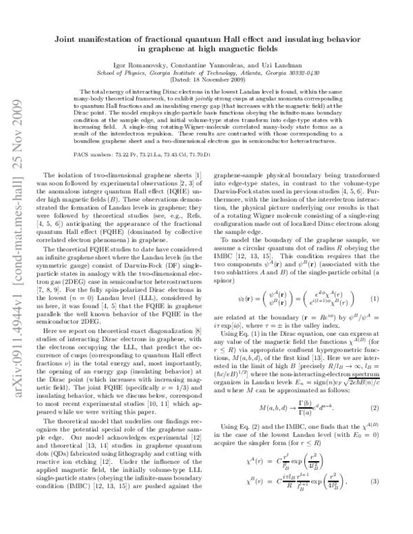 (PDF) Joint manifestation of fractional quantum Hall effect and ...