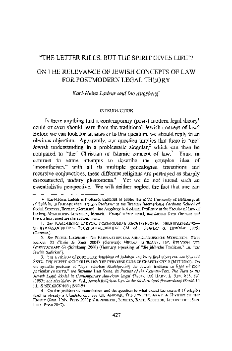 (PDF) “The Letter Kills, but the Spirit Gives Life”? On the Relevance ...