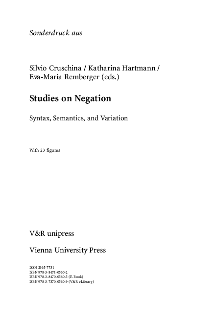 (PDF) Negative Doubling: In favour of a “Big NegP” analysis